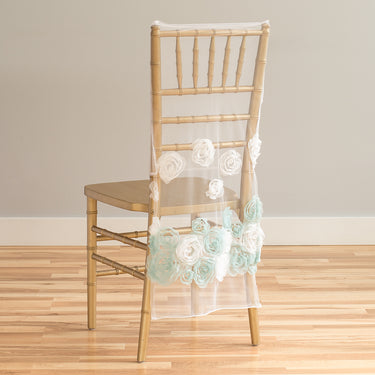 Tulle Rose Chiavari Chair Cap Turquoise