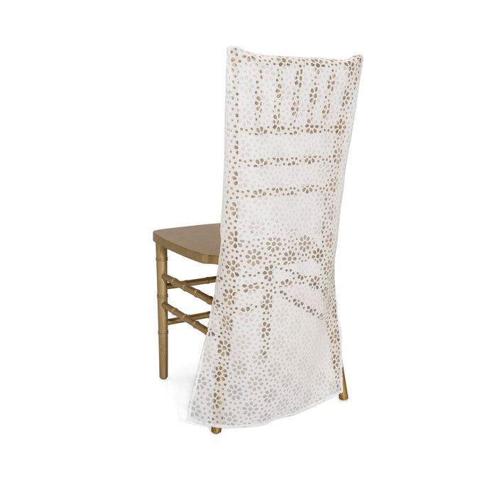 Daisy Sheer Chiavari Chair Cover White