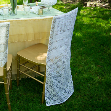 Daisy Sheer Chiavari Chair Cover White