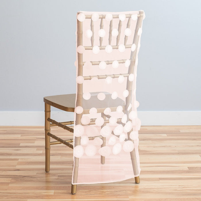 Cascading Ripples Chiavari Chair Cover Blush Pink