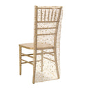 Chiavari Chair Cover Ivory With Gold Vines