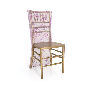 Chiavari Chair Cover Embroidered Web Organza Lavender