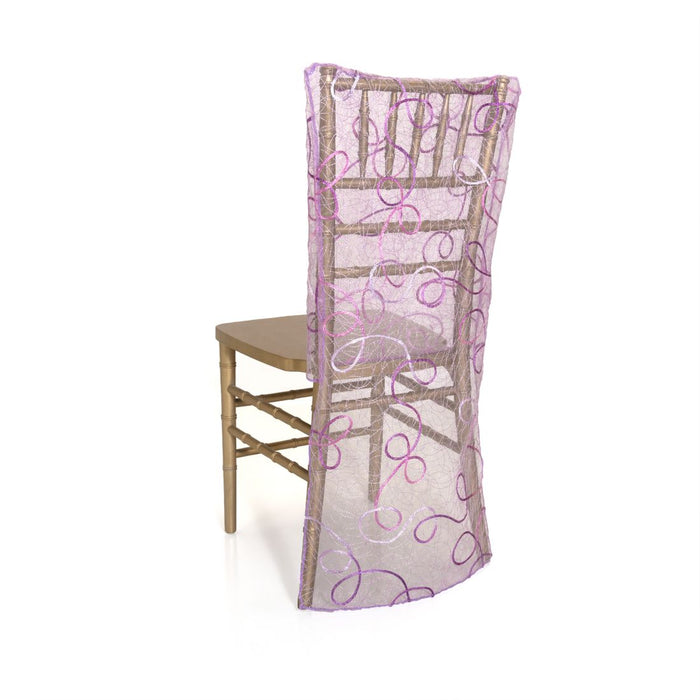 Chiavari Chair Cover Embroidered Web Organza (3 Colors)