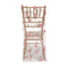 Sheer With Pink Roses Chiavari Chair Cover