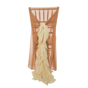 Curly Willow Chiffon Chiavari Chair Cover Copper