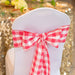 Polyester Chair Sash Red & White Checkered (10/Pack)