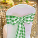 Polyester Chair Sash Green & White Checkered (10/Pack)