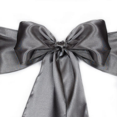 Satin Chair Sash 10/Pack -Charcoal