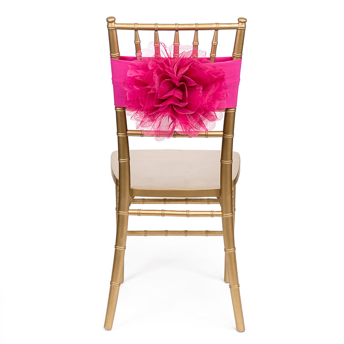 Camellia Organza Chair Sash 4/Pack (6 Colors)