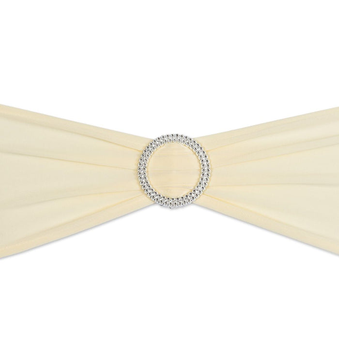 Stretch Chair Sash Ivory With Round Buckle 5/Pack