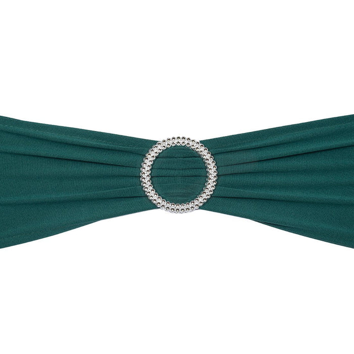 Bargain Stretch Chair Sash Hunter Green with Round Buckle (5/Pack)