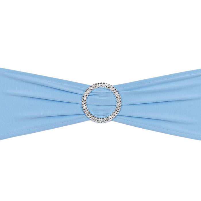 Stretch Chair Sash Serenity Blue With Round Buckle 5/Pack