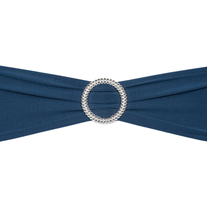 Stretch Chair Sash Navy Blue With Round Buckle 5/Pack