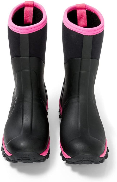 Bargain East Rock Women 11 in. Waterproof Outdoor Rubber Boots Black/Fuchsia -Size 04