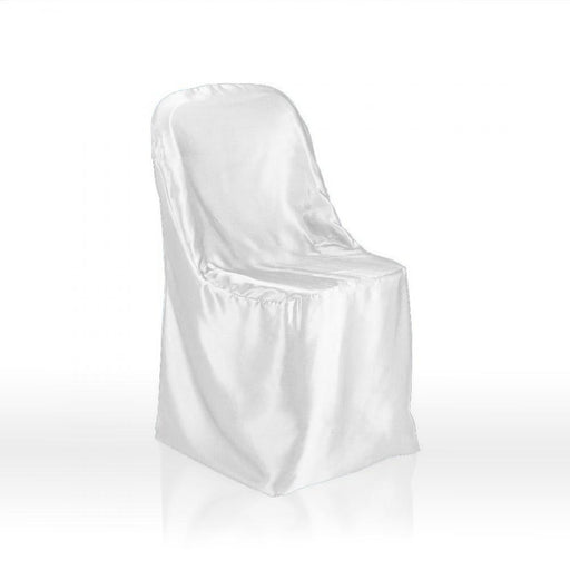 Satin Folding Chair Cover White