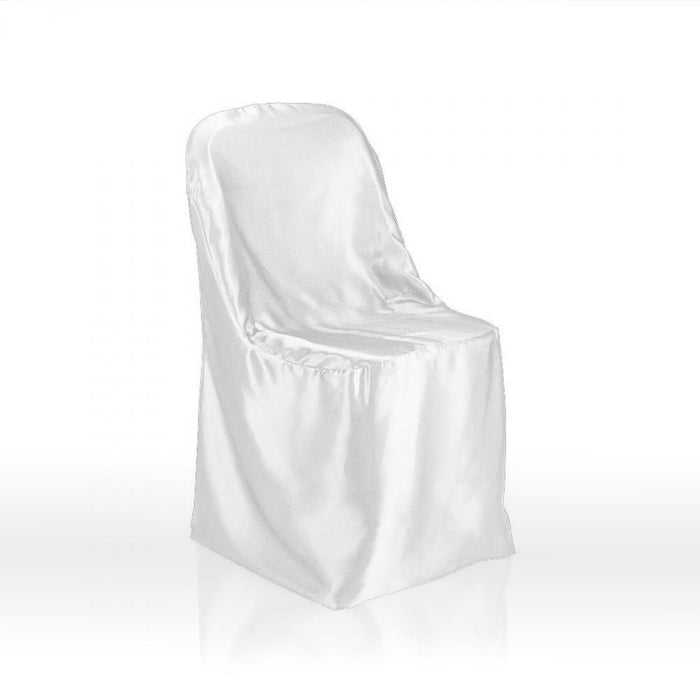 Satin Folding Chair Cover White