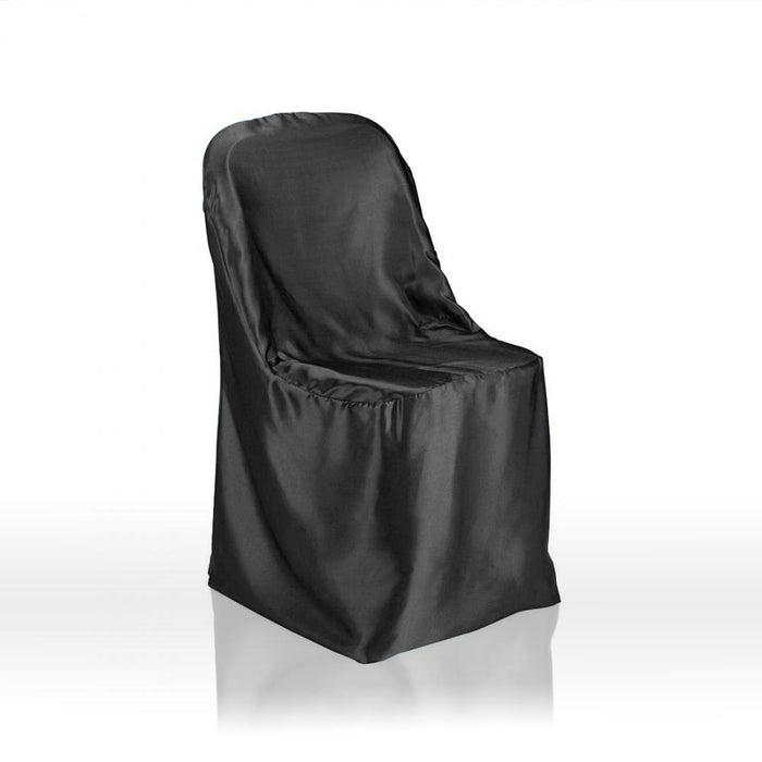 Satin Folding Chair Cover Black