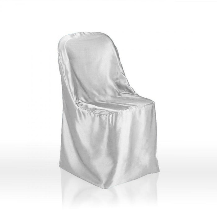 Satin Folding Chair Cover Silver
