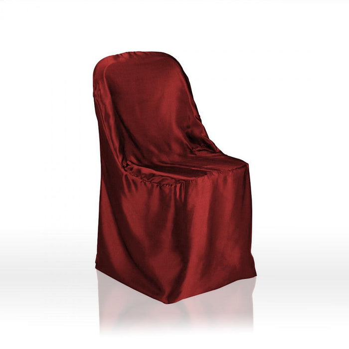 Satin Folding Chair Cover Burgundy