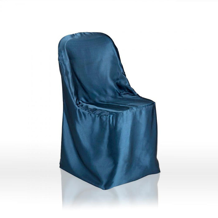 Satin Folding Chair Cover Navy Blue