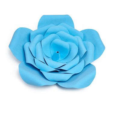 19 in. Foam Rose Wallflower Baby Blue