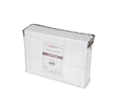 Hotel Selection 500 Thread Count Cotton White Satin Stripe Sheet Set - Full Size