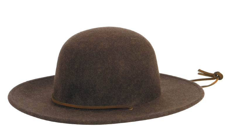 San Diego Round Leather Band Brown Floppy Hat
