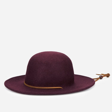 San Diego Round Leather Band Wine Floppy Hat