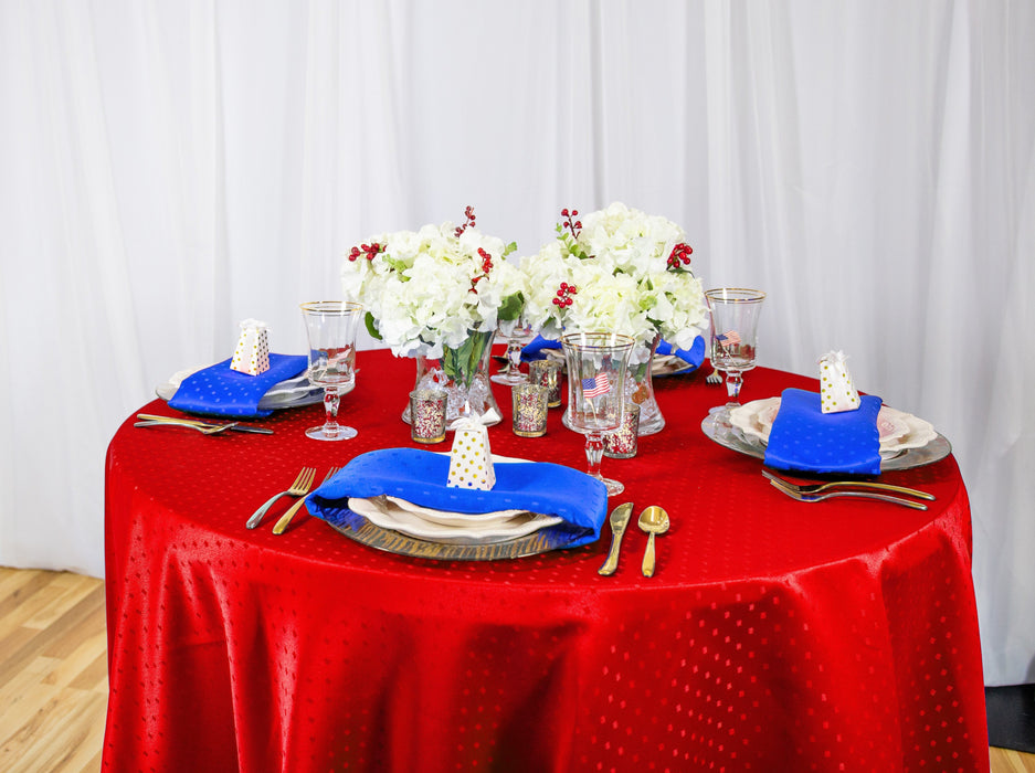 90 in. Round Square-Point Damask Tablecloth (3 Colors)