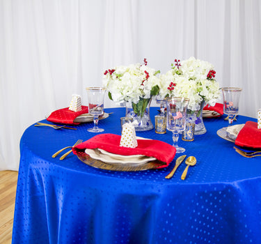 108 in. Round Square-Point Damask Tablecloth