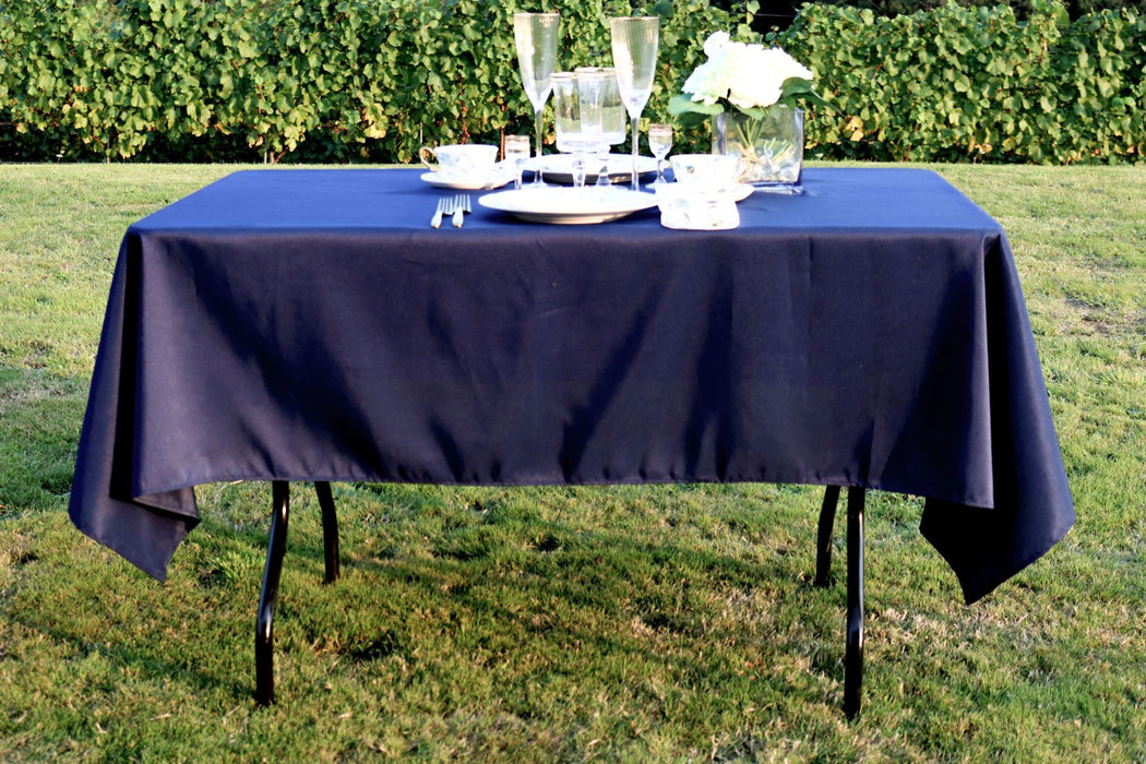 60 x 78 in. Rectangular Polyester Tablecloth Navy Blue