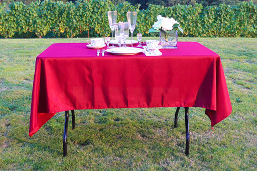 60 x 78 in. Rectangular Polyester Tablecloth Burgundy