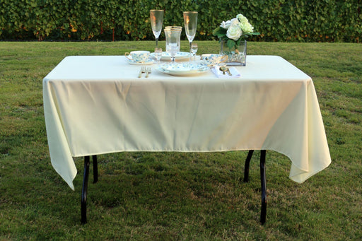 60 x 78 in. Rectangular Polyester Tablecloth Ivory