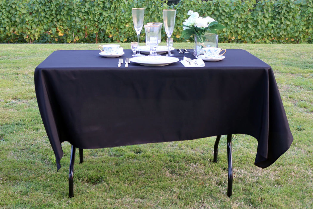60 x 78 in. Rectangular Polyester Tablecloth Black