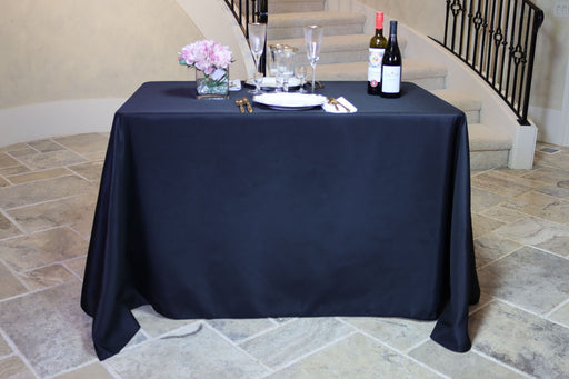 90 x 108 in. Rectangular Polyester Tablecloth Black