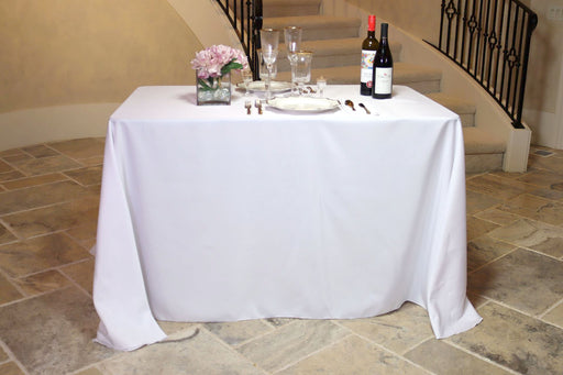 90 x 108 in. Rectangular Polyester Tablecloth White