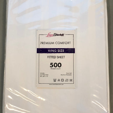 Hotel Selection 500 Thread Count Cotton White Satin Stripe Fitted Sheet King