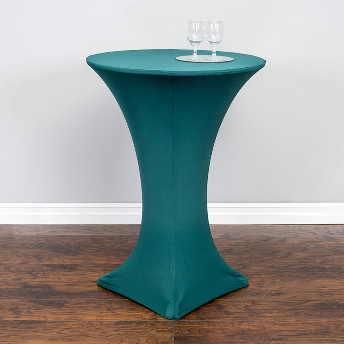 30 in. Round Stretch Tablecloth Hunter Green