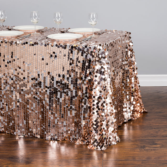 88 X 154 in. Rectangular Payette Sequin Tablecloth (7 Colors)