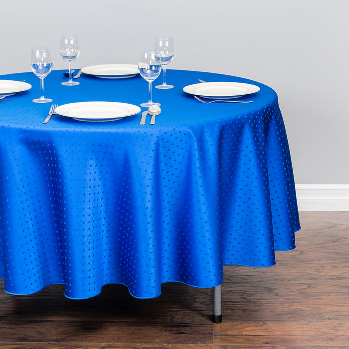 90 in. Round Square-Point Damask Tablecloth (3 Colors)