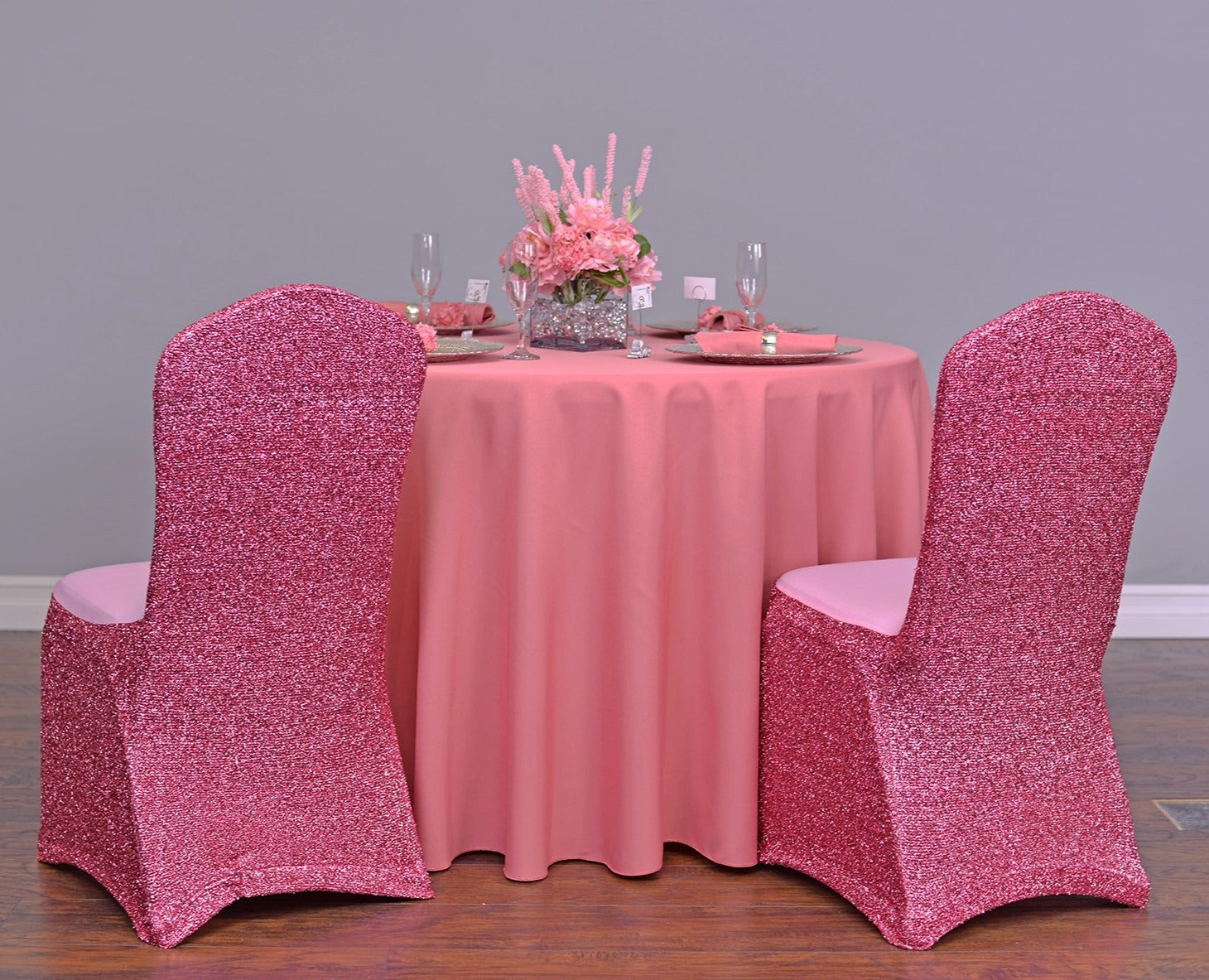 Glitter Stretch Chair Cover (4 Colors) — LinenTablecloth