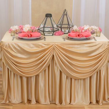 4 ft. Drape Chiffon All-In-1 Tablecloth/Pleated Skirt (8 colors)