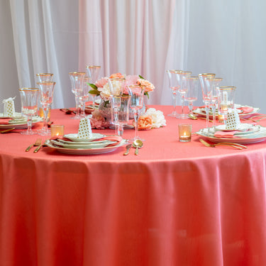 132 in. Round Shantung Silk Tablecloth (7 Colors)