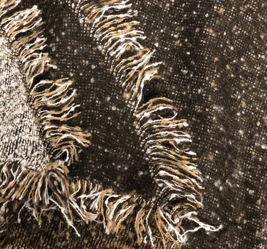 San Diego Brown Nubby Tweed Scarf With Fray Edges