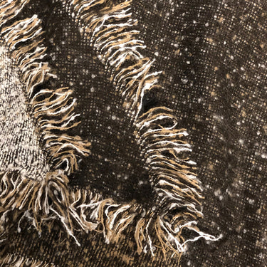 San Diego Brown Nubby Tweed Scarf With Fray Edges