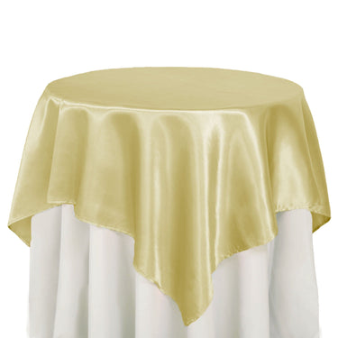 Bargain 72 In. Square Satin Overlay Gold