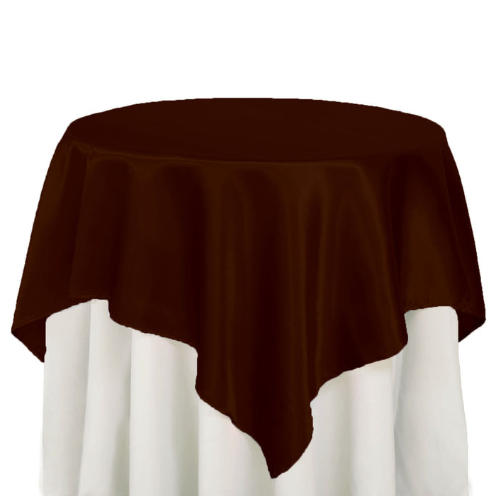 Bargain 72 In. Square Satin Overlay Chocolate