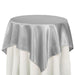 Bargain 72 In. Square Satin Overlay Silver