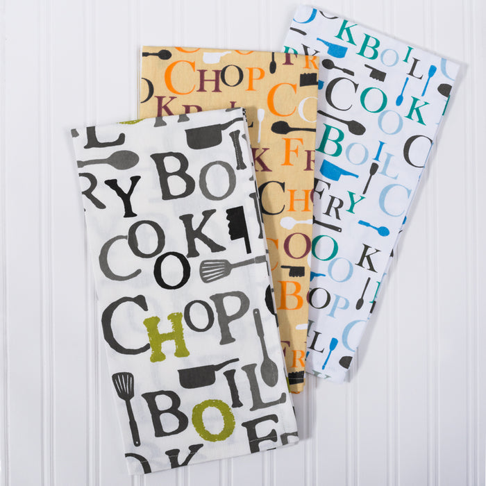 20 X 20 in. Chef Print Cotton Cotton Napkins 4/Pack (3 Colors)