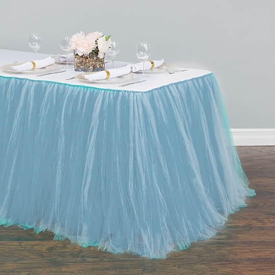 21 ft. Tulle Tutu Table Skirt (10 Colors)